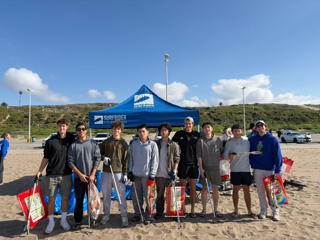California Epsilon members volunteering at a beach cleanup